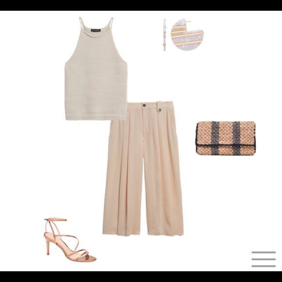 Banana Republic High Rise Tencel Culottes NWT Ecru - Picture 3 of 6